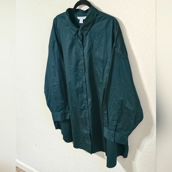 Old Navy Shirt Womens 3X Button Up Long Sleeve The Boyfriend Shirt Top Green - Picture 8 of 9
